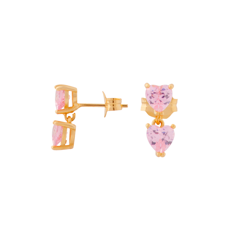 Double Whisper Heart Stud