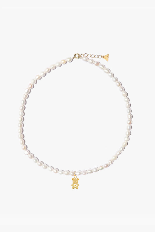 Daisy Bear Pearl Necklace